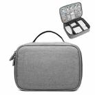 Single Layer Power Data Cable Storage Bag Digital Mobile Hard Disk Protective Cover(Gray) - 1