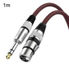 1m Red and Black Net TRS 6.35mm Male To Caron Female Microphone XLR Balance Cable - 1