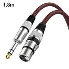 1.8m Red and Black Net TRS 6.35mm Male To Caron Female Microphone XLR Balance Cable - 1