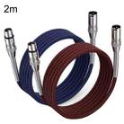 2pcs LHD010 Caron Male To Female XLR Dual Card Microphone Cable Audio Cable 2m(Red + Blue) - 1