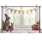 2.1m x 1.5m Easter Bunny Children Birthday Party Cartoon Photography Background Cloth(W-113) - 1