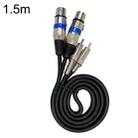 2RCA Male 2XLR Caron Female Speaker Audio Balance Cable, Length:1.5m - 1