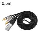 XLR Male To 2RCA Male Plug Stereo Audio Cable, Length:, Length:0.5m - 1