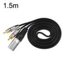 XLR Male To 2RCA Male Plug Stereo Audio Cable, Length:, Length:1.5m - 1