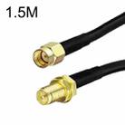 RP-SMA Male To RP-SMA Female RG58 Coaxial Adapter Cable, Cable Length:1.5m - 1