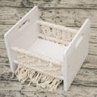 Full Moon Newborn Photography Props Hundred Sunshine Woven Solid Wood Crib(White) - 1