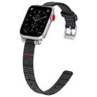 Nylon Canvas Beaded Watch Band For Apple Watch Series  6&SE&5&4 40mm / 3&2&1 38mm(Black Gray) - 1