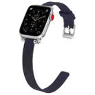 Nylon Canvas Beaded Watch Band For Apple Watch Series  6&SE&5&4 40mm / 3&2&1 38mm(Deep Blue) - 1
