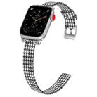 Nylon Canvas Beaded Watch Band For Apple Watch Series  6&SE&5&4 40mm / 3&2&1 38mm(Black White Grid) - 1