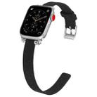 Nylon Canvas Beaded Watch Band For Apple Watch Series 6&SE&5&4 44mm / 3&2&1 42mm(Black) - 1