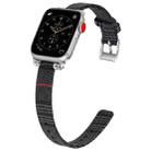 Nylon Canvas Beaded Watch Band For Apple Watch Series 6&SE&5&4 44mm / 3&2&1 42mm(Black Gray) - 1