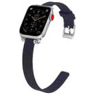 Nylon Canvas Beaded Watch Band For Apple Watch Series 6&SE&5&4 44mm / 3&2&1 42mm(Deep Blue) - 1