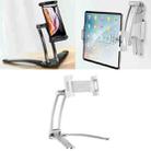 Multifunctional Mobile Phone Tablet Wall Hanging Desktop Aluminum Alloy Holder with Wall Base(Silver Gray) - 1