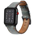 Vintage Oil Wax Cowhide Watch Band For  Apple Watch Series 6&SE&5&4 40mm /3&2&1 38mm(Gray) - 1