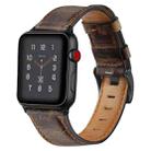 Vintage Oil Wax Cowhide Watch Band For Apple Watch Series 6&SE&5&4 40mm /3&2&1 38mm(Deep Coffee Brown) - 1