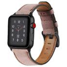 Vintage Oil Wax Cowhide Watch Band For  Apple Watch 6&SE&5&4 44mm / 3&2&1 42mm(Pink) - 1