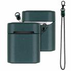 Wireless Earphone Protective Shell Leather Case Split Storage Box For Airpods 2( Green) - 1