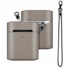 Wireless Earphone Protective Shell Leather Case Split Storage Box For Airpods 2(Gray) - 1