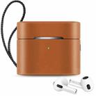 Wireless Earphone Protective Shell Leather Case Split Storage Box For Airpods 3(Brown) - 1