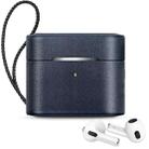 Wireless Earphone Protective Shell Leather Case Split Storage Box For Airpods 3(Deep Blue) - 1