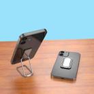 Metal Car Mobile Phone Folding Bracket Ring Buckle Paste Bracket,Style: Square(Silver) - 1