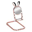 Metal Car Mobile Phone Folding Bracket Ring Buckle Paste Bracket,Style: Rabbit(Rose Gold) - 1
