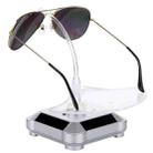 Solar 360 Degree Rotating Turntable Colorful Lights Glasses Display Stand(Silver) - 1