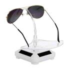 Solar 360 Degree Rotating Turntable Colorful Lights Glasses Display Stand(White) - 1