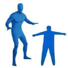 Photo Stretchy Body Green Screen Suit Video Chroma Key Tight Suit, Size: 160cm(Blue  One-piece) - 1