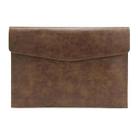 PU Leather Litchi Pattern Sleeve Case For 14 Inch Laptop, Style: Single Bag  (Dark Brown) - 1