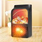 Flame Simulation Mini Portable Desktop Heater, Style:With Remote Control, Plug Type:UK(Black) - 1