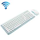 LANGTU LT400 Silent Office Punk Keycap Wireless Keyboard Mouse Set, Style:Charge Version(White Green) - 1