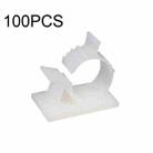 100 PCS Y-0810 Adjustable Self-Adhesive Wire Fixing Cable Organizer (White) - 1