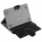 YS-001 9.7-10.1 Inch Tablets Phones Universal Mini Wireless Bluetooth Keyboard, Style:with Bluetooth Mouse + Leather Tablet Case(Black) - 1