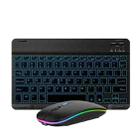 10 Inch RGB Colorful Backlit Bluetooth Keyboard And Mouse Set For Mobile Phone / Tablet(Black) - 1