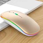 3 Keys RGB Backlit Silent Bluetooth Wireless Dual Mode Mouse (Gold) - 1