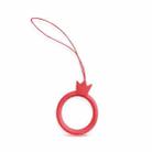 10pcs Crown Model Finger Ring Silicone Cell Phone Lanyard U Disk Rope(Camellia Red) - 1