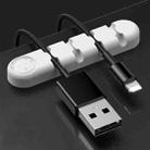 5 PCS 4 Holes Bear Silicone Desktop Data Cable Organizing And Fixing Device(White) - 1