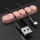 5 PCS 4 Holes Bear Silicone Desktop Data Cable Organizing And Fixing Device(Sand Pink) - 1