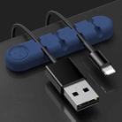 5 PCS 4 Holes Bear Silicone Desktop Data Cable Organizing And Fixing Device(Dark Blue) - 1