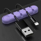 5 PCS 4 Holes Bear Silicone Desktop Data Cable Organizing And Fixing Device(Lilac Purple) - 1