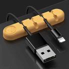 5 PCS 4 Holes Bear Silicone Desktop Data Cable Organizing And Fixing Device(Lemon Yellow) - 1