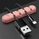 5 PCS 4 Holes Bear Silicone Desktop Data Cable Organizing And Fixing Device(Girly Pink) - 1