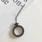 10pcs Pentagram Finger Ring Silicone Cell Phone Lanyard U Disk Rope(Black) - 1