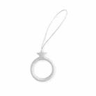 10pcs Pentagram Finger Ring Silicone Cell Phone Lanyard U Disk Rope(Simple White) - 1