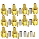 10pcs RP SMA Male Plug Connector Crimp For RG58 / LMR195 / RG142 / RG400 - 1