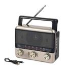BAIJIALI EC-2110BTS Multifunctional Solar Radio Retro Full Band Card Radio(Brown) - 1