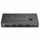 KCEVE-201TC HDMI +Type-C Input 2 In 1 Out 4K 60HZ KVM HD Switcher(Black) - 1