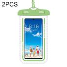 2 PCS Transparent Waterproof Cell Phone Case Swimming Cell Phone Bag Green - 1