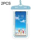 2 PCS Transparent Waterproof Cell Phone Case Swimming Cell Phone Bag Gray Blue - 1